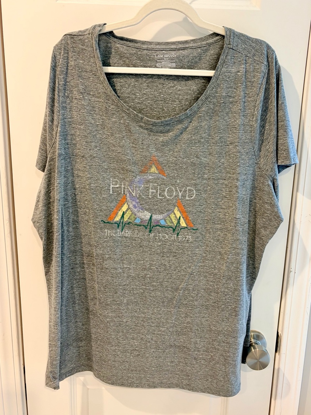 Lane Bryant Gray Pink Floyd Prism Graphic Tee Size 22/24